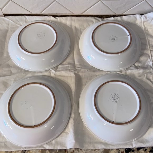 RARE VTG Caleca solid Hand Painted pasta soup bowl Made In Italy Set Of 4 - Picture 7 of 11